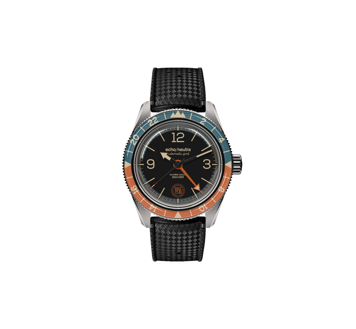 1956 GMT BLACK - Tropical in gomma nero / Pelle vintage nera