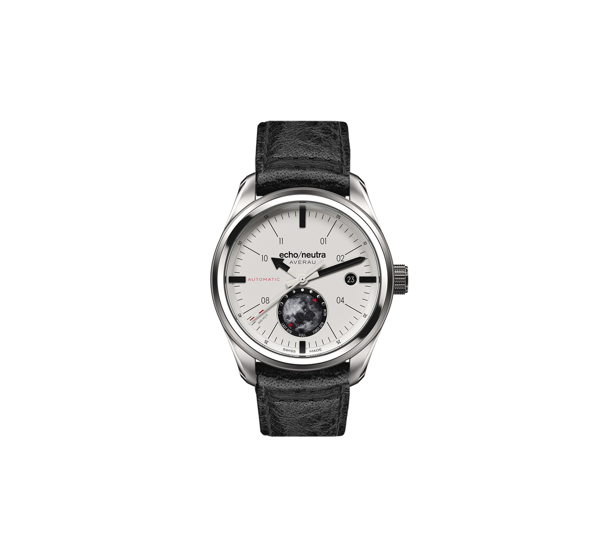 AVERAU 39 Fasi Lunari “Big Moon” Bianco - Black water buffalo leather