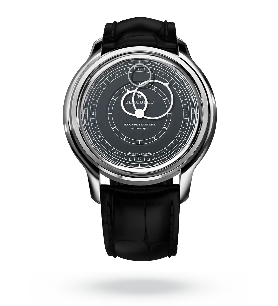 Seconde Française 19.24 | Anthracite Gray - Leather strap - Caiman Black