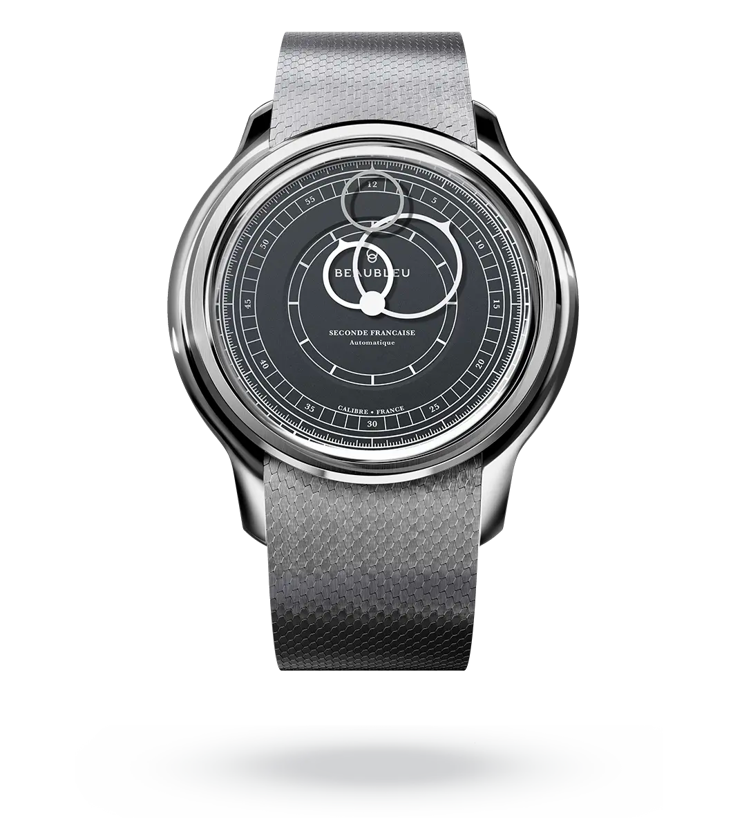 Seconde Française 19.24 | Anthracite Gray - Leather strap - Caiman Black
