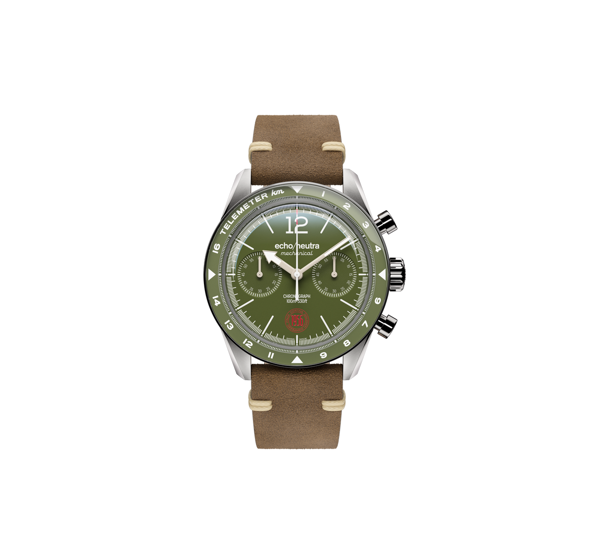 1956 Cronografo Alpine Green - "Tobacco" Vintage Suede / Scamosciato vintage “Tabacco”