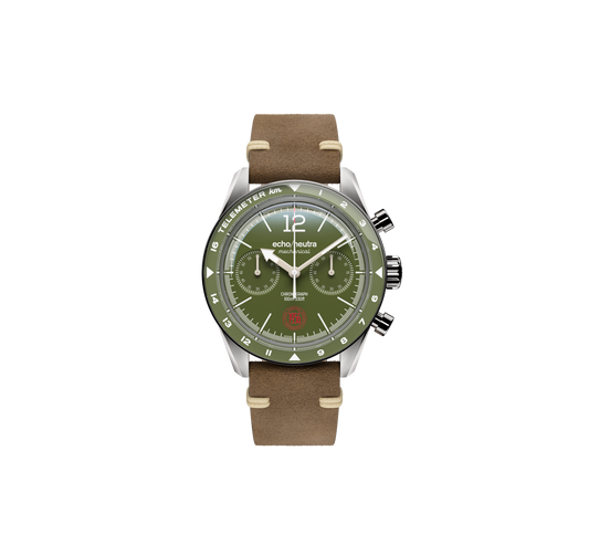 1956 Cronografo Alpine Green - "Tobacco" Vintage Suede / Scamosciato vintage “Tabacco”