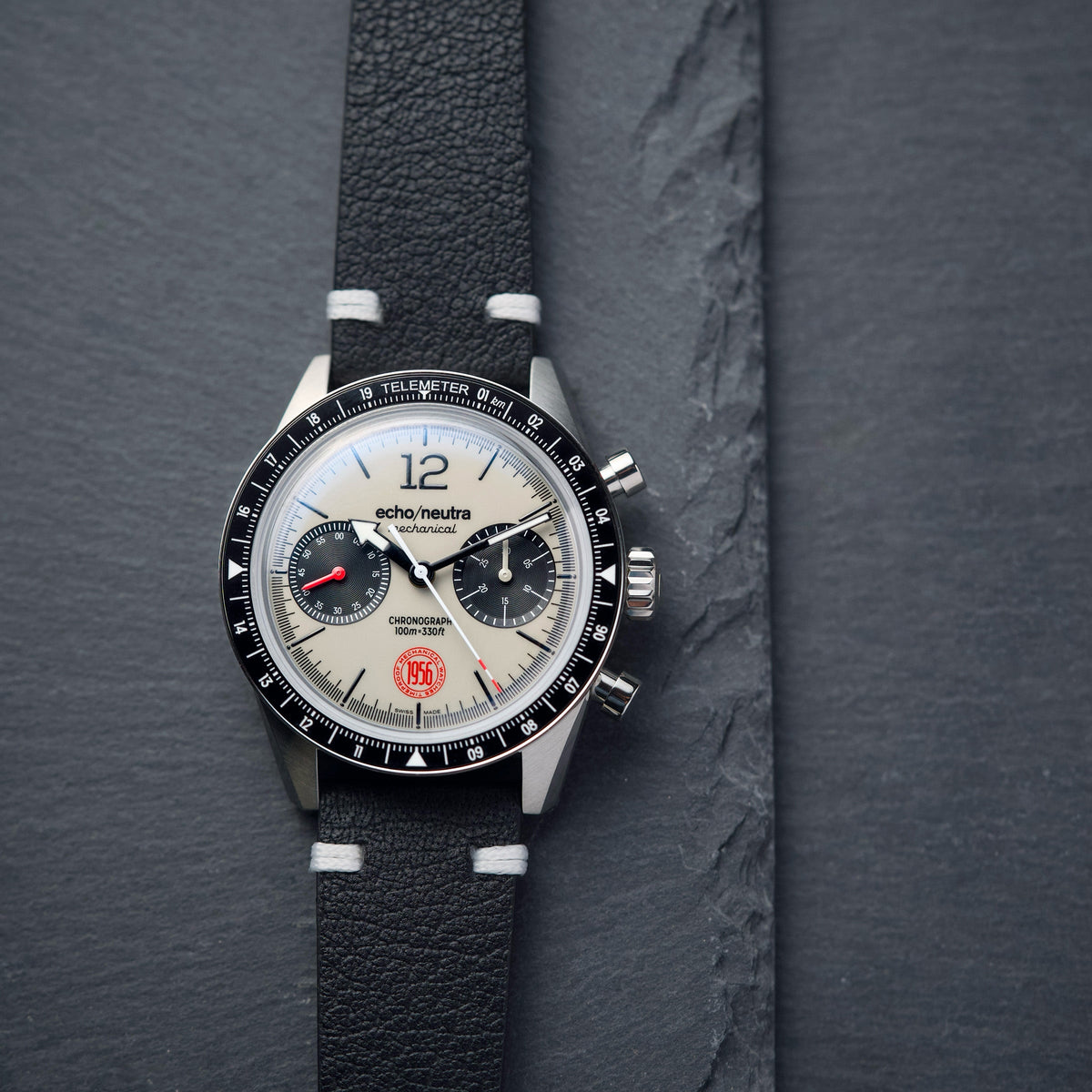1956 Cronografo Grigio - Tropical in gomma nero / Bufalo acquatico nero