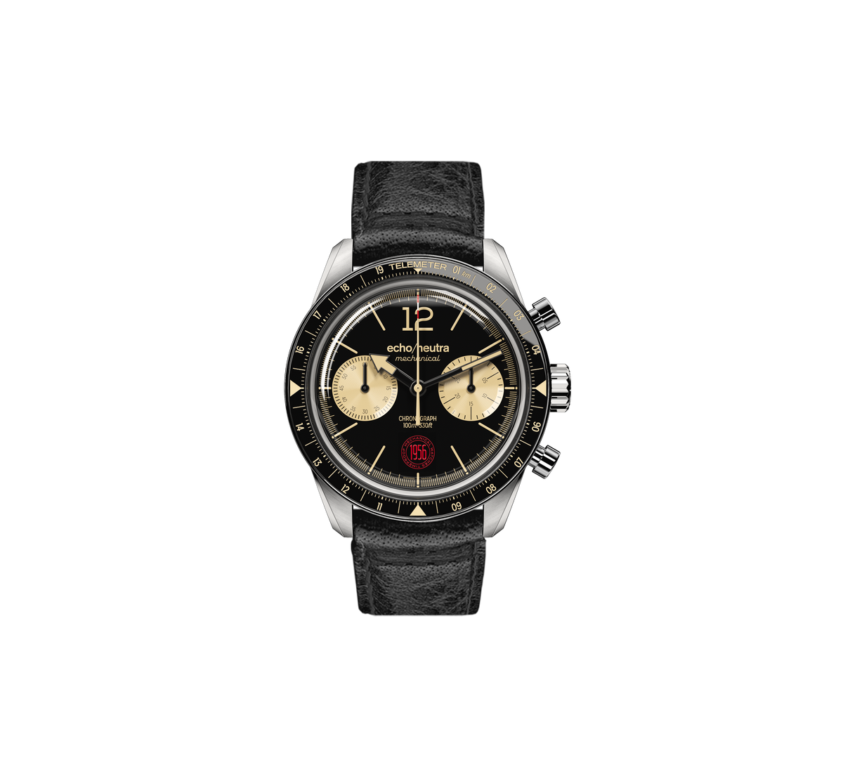 1956 Cronografo Nero - Tropical in gomma nero / Bufalo acquatico nero