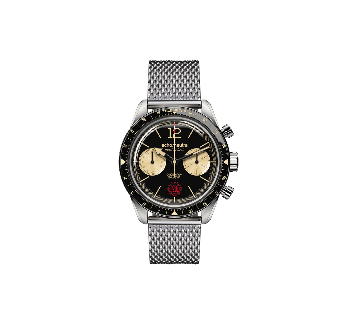 1956 Cronografo Nero - Tropical in gomma nero / Bufalo acquatico nero