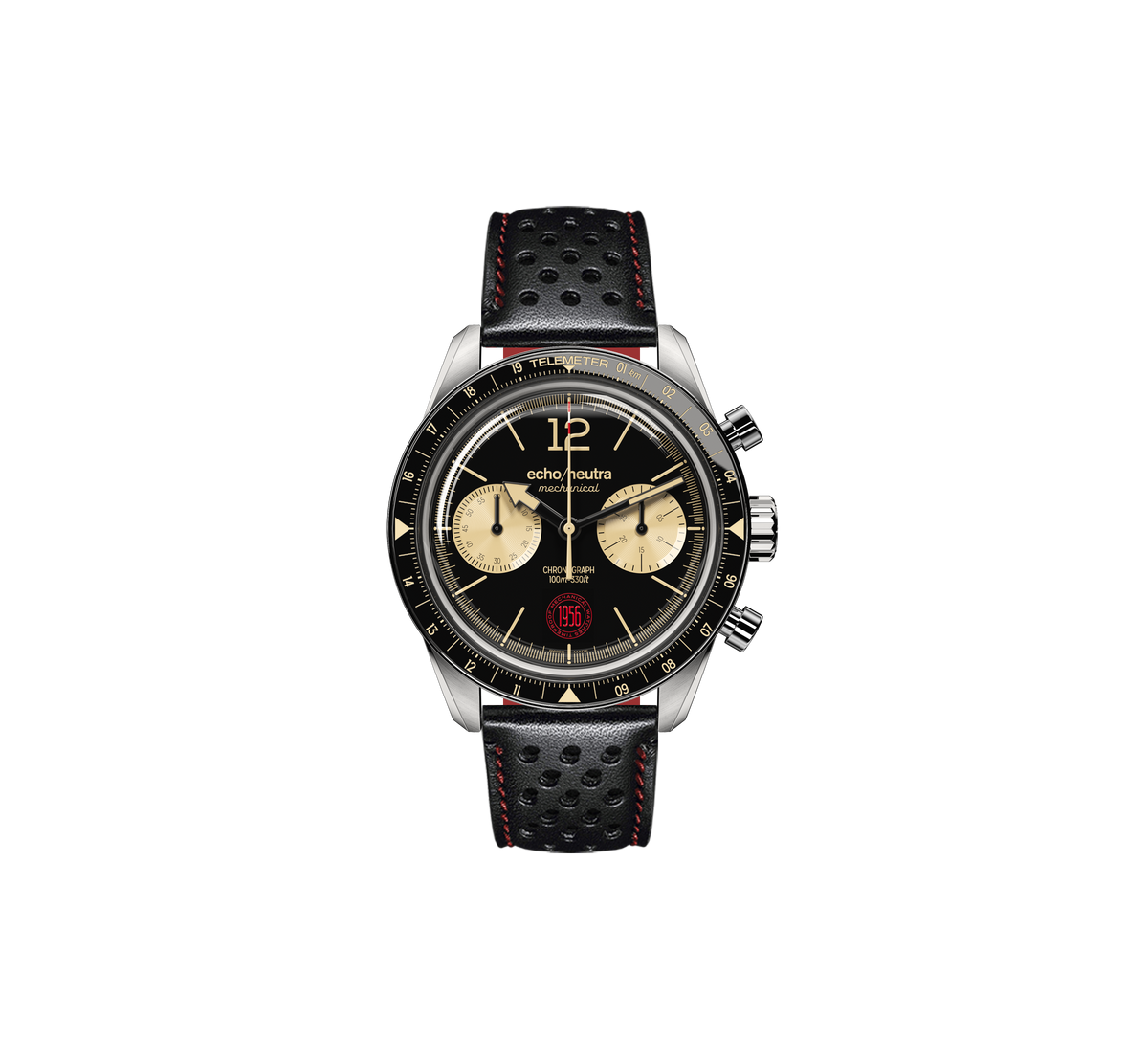 1956 Cronografo Nero - Tropical in gomma nero / Bufalo acquatico nero