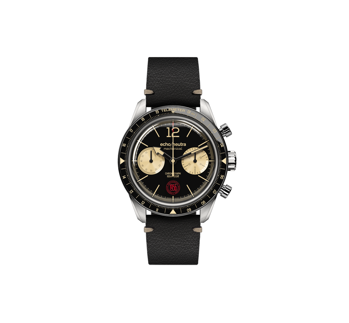 1956 Cronografo Nero - Tropical in gomma nero / Bufalo acquatico nero