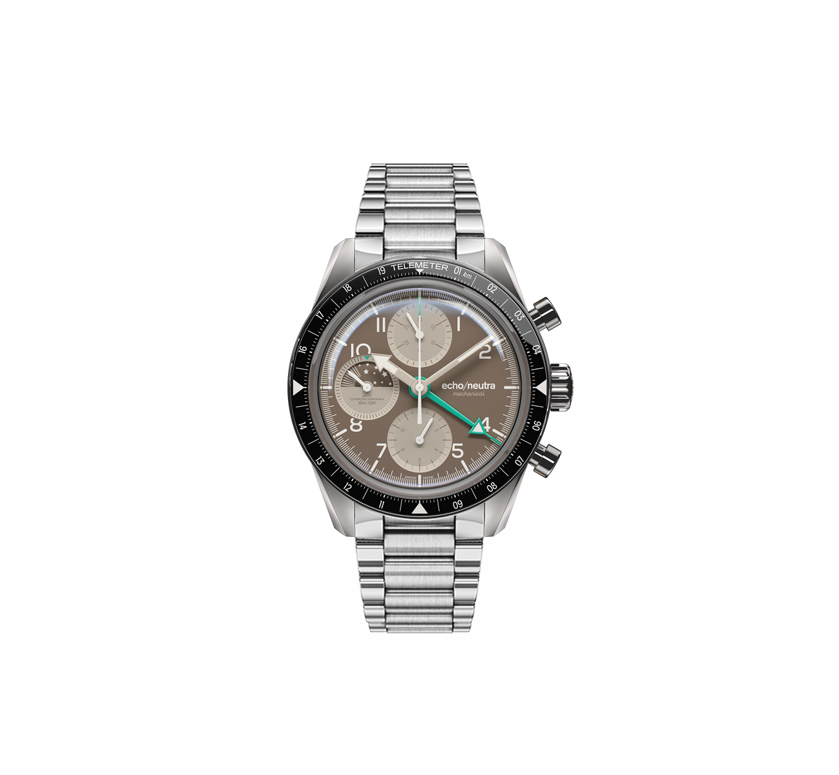 1956 Chrono GMT Cappuccino - Cinturino in suede beige vintage / Cinturino Tropical in gomma nera
