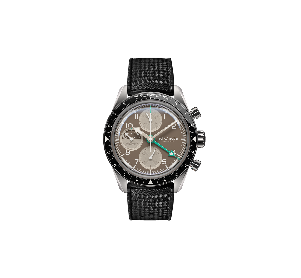 1956 Chrono GMT Cappuccino - Cinturino in suede beige vintage / Cinturino Tropical in gomma nera
