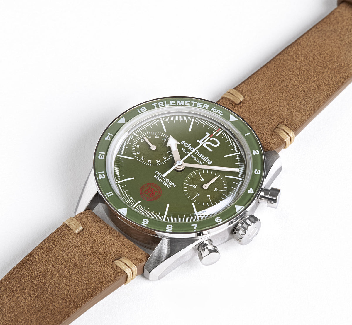 1956 Cronografo Alpine Green - "Tobacco" Vintage Suede / Scamosciato vintage “Tabacco”