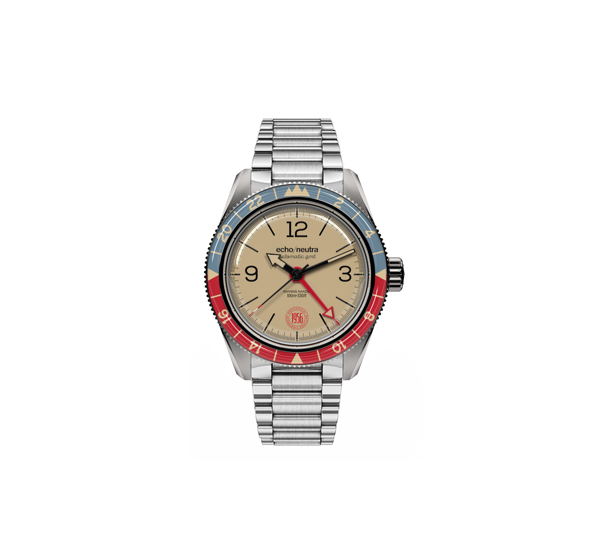 1956 GMT KHAKI - Tropical in gomma nero / Pelle vintage nera