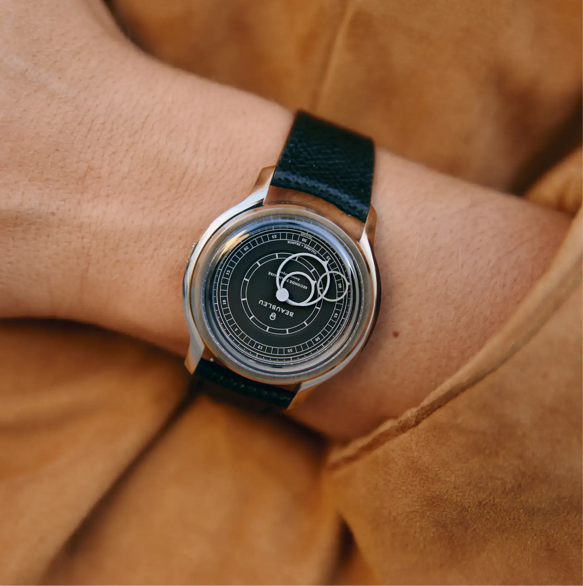 Seconde Française 19.24 | Anthracite Gray - Leather strap - Caiman Black