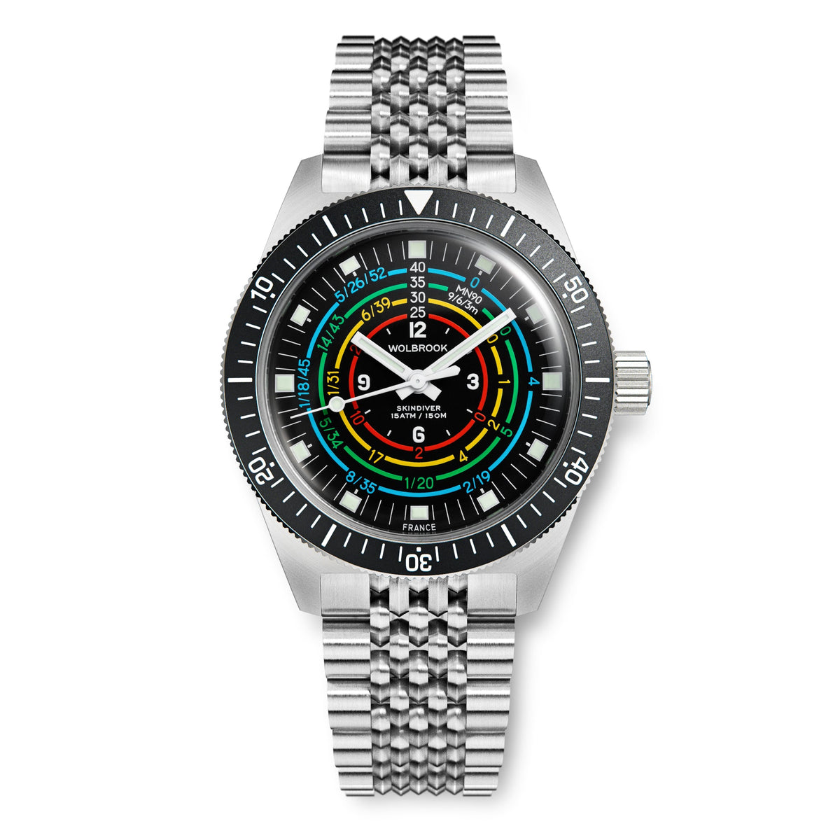 Skindiver Decompression Automatic Watch - MN90 - Sky Blue "Tropic" Rubber Strap