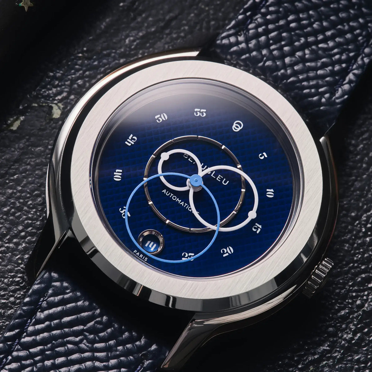 Ecce Smalt - Leather strap - Caiman Blue