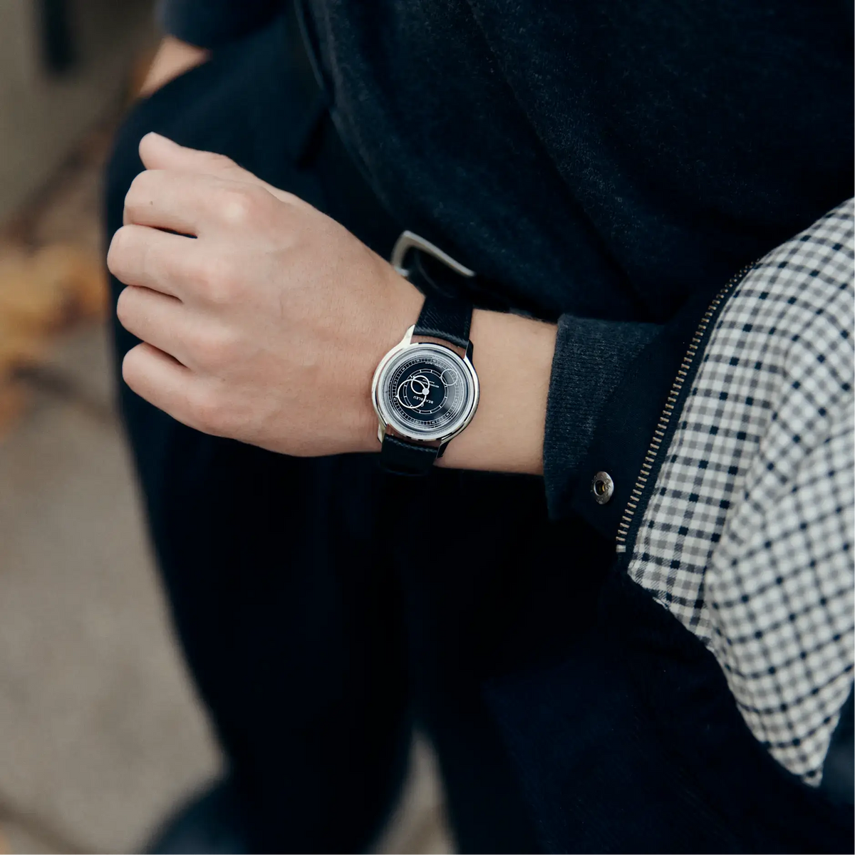 Seconde Française 19.24 | Anthracite Gray - Leather strap - Caiman Black