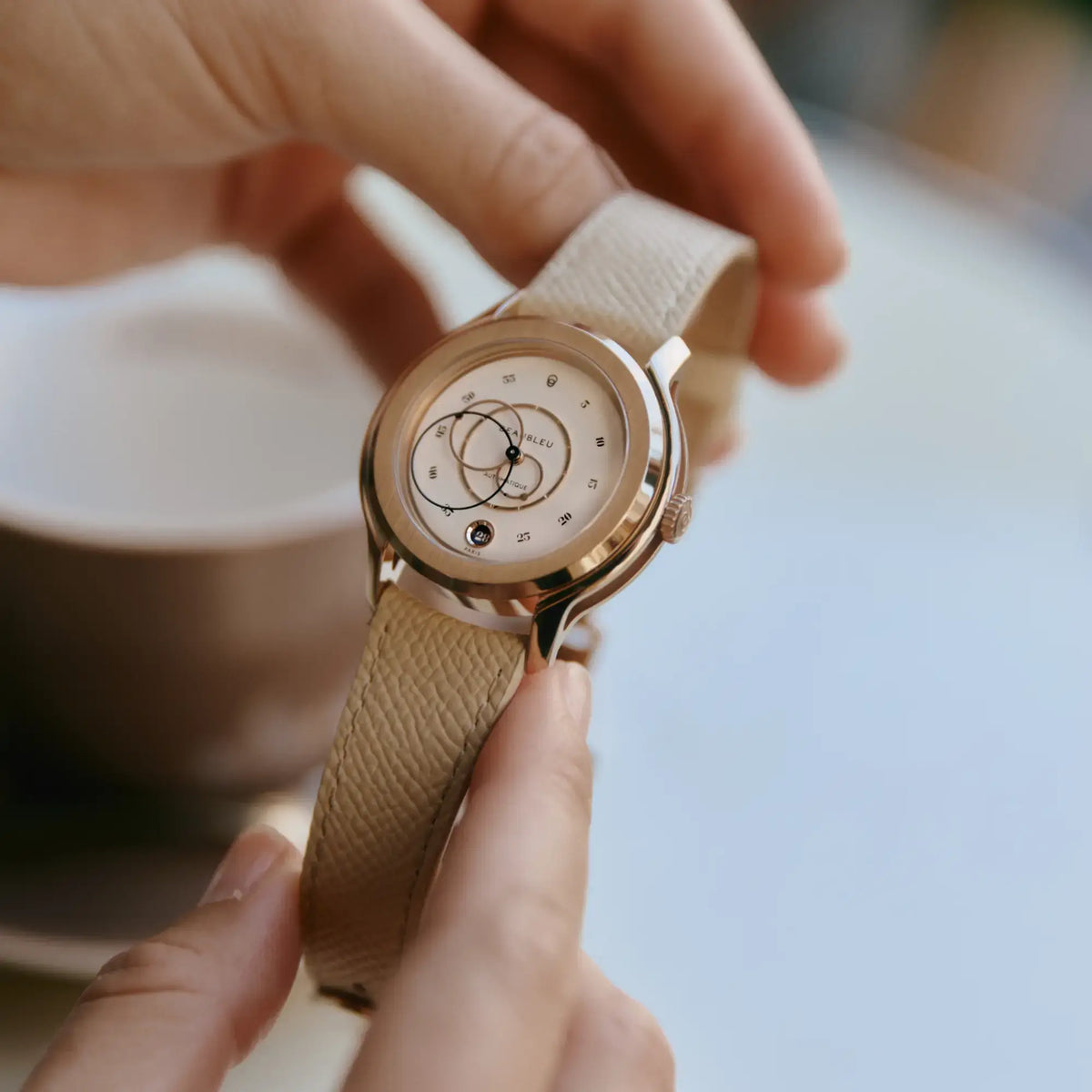 Ecce Lys - Leather strap - Grained Cognac