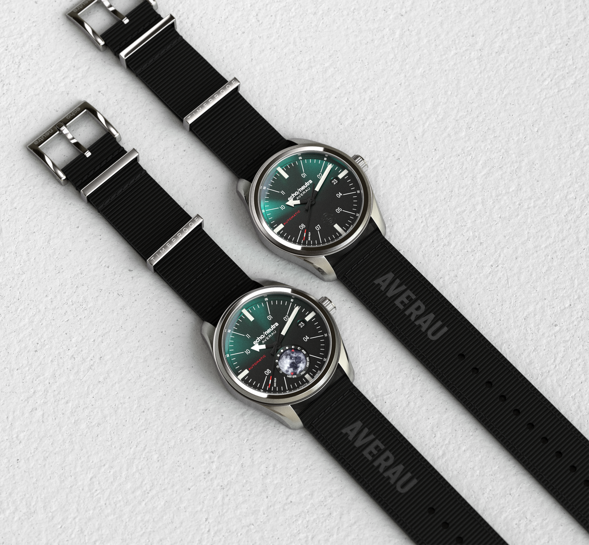 AVERAU 39 Moon phase "Big Moon" Green Degradè - Pelle di bufalo acquatico nero