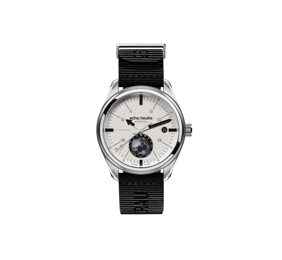 AVERAU 39 Fasi Lunari “Big Moon” Bianco - Black water buffalo leather