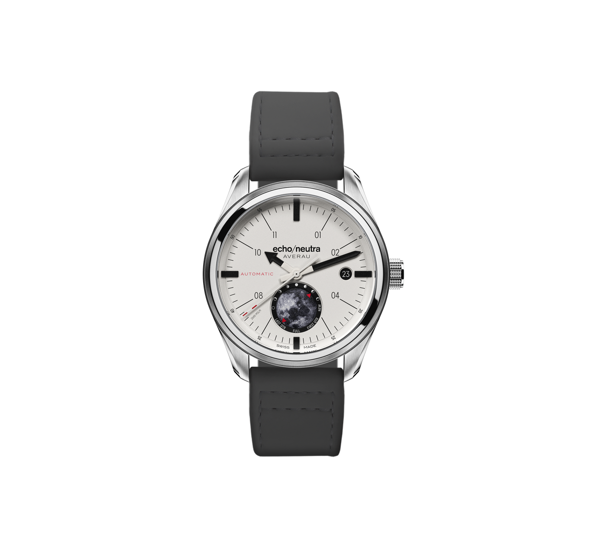 AVERAU 39 Fasi Lunari “Big Moon” Bianco - Black water buffalo leather