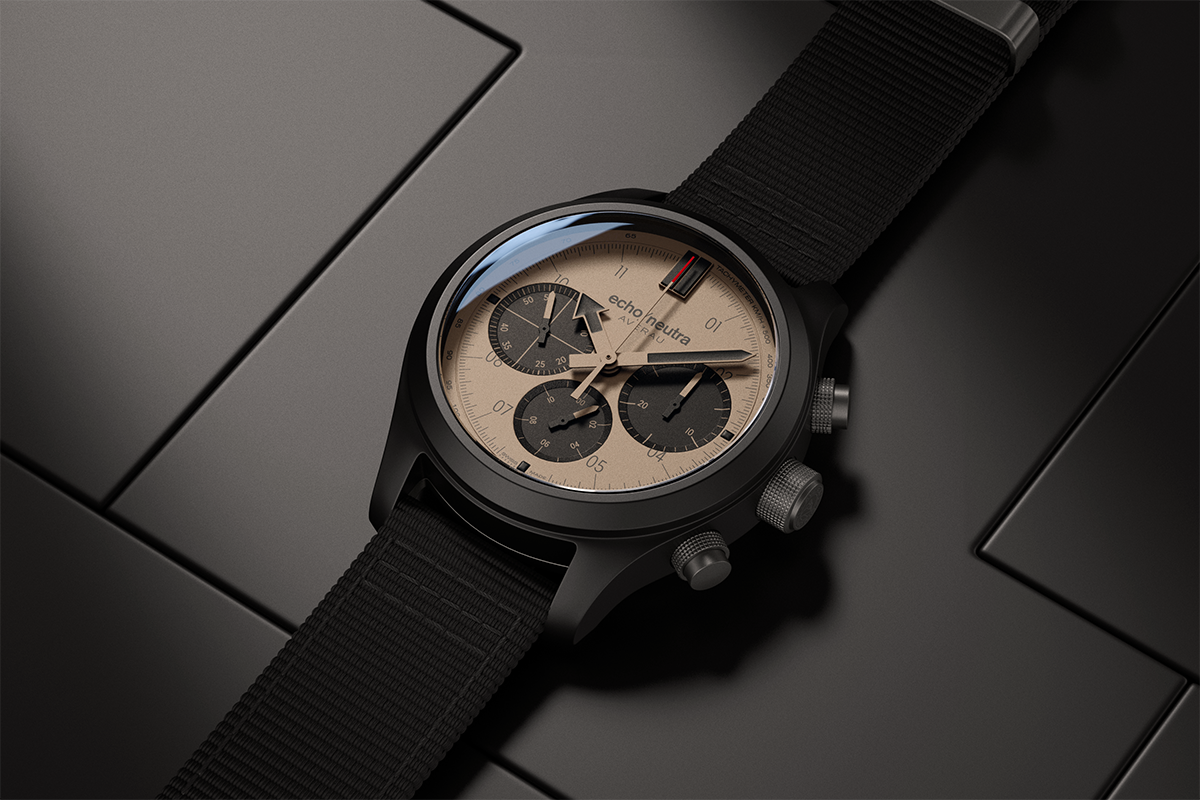 AVERAU CERAMICA CRONOGRAFO SAND - Tessuto Nero