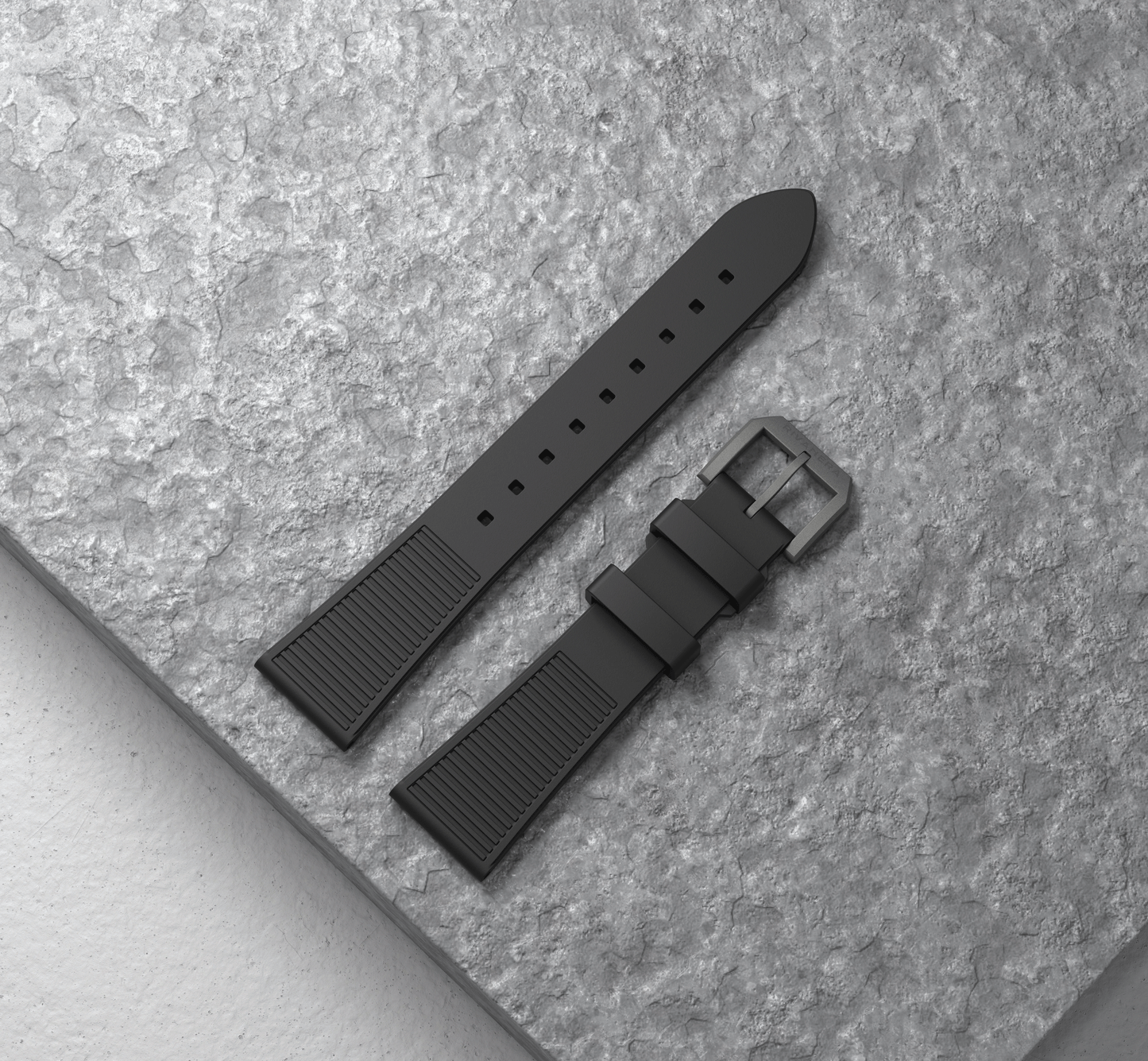 Cinturino in gomma nera – Rivanera - REGULAR | 7.5 cm + 12 cm (2.9 in + 4.7 in)