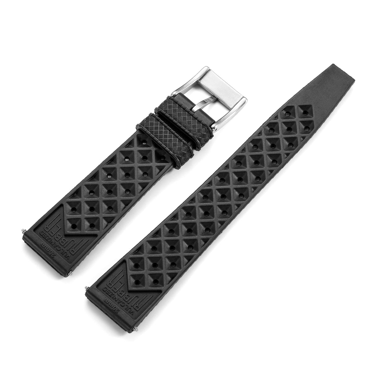 Skindiver Automatic Watch - Green Lum & Black Dial - Black "Tropic" Rubber Strap