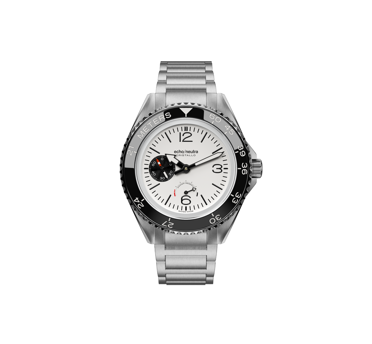 CRISTALLO Diver Professionale Bianco - Bracciale in acciaio 316L