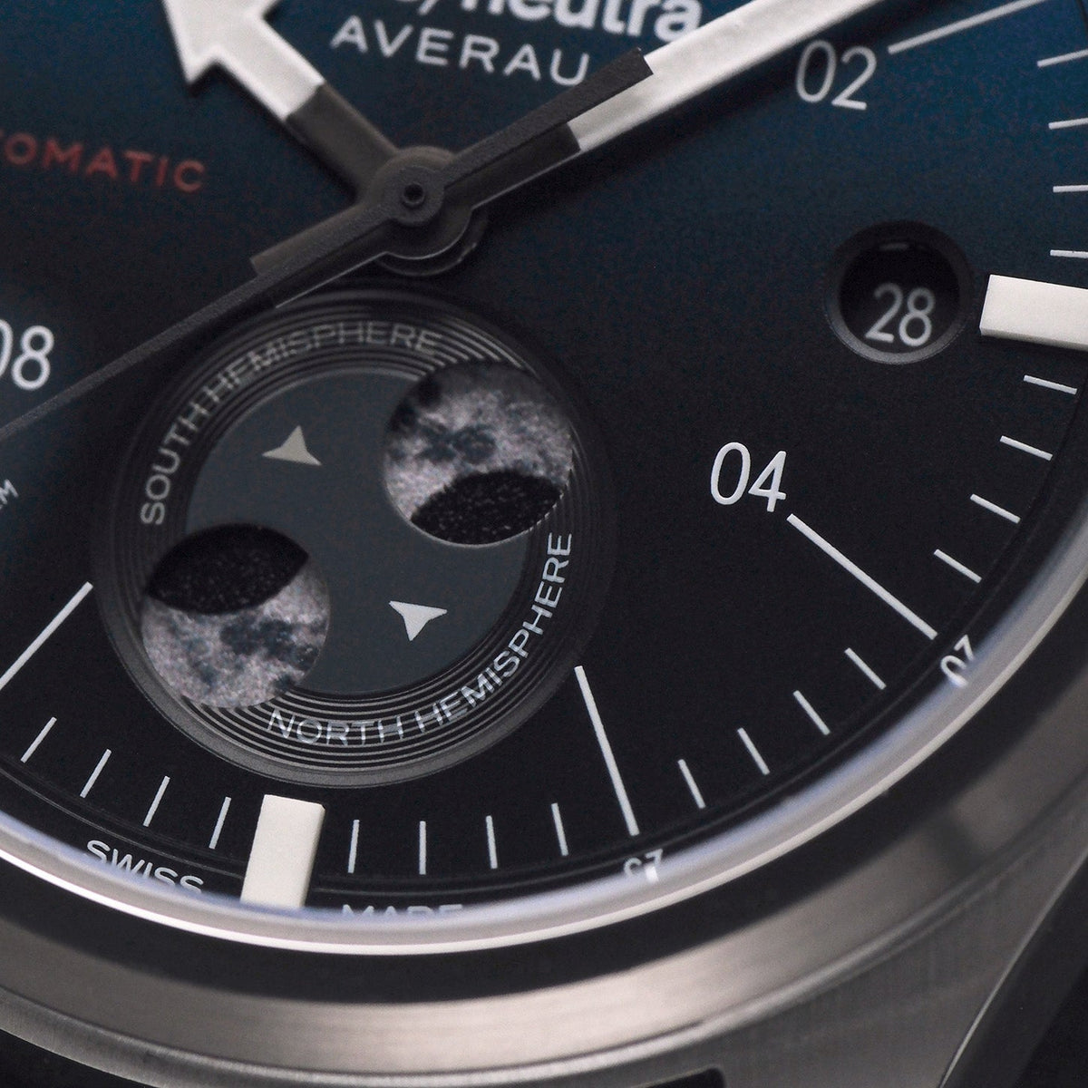 AVERAU 39 Fasi Lunari Blu - Pelle di bufalo acquatico nero,