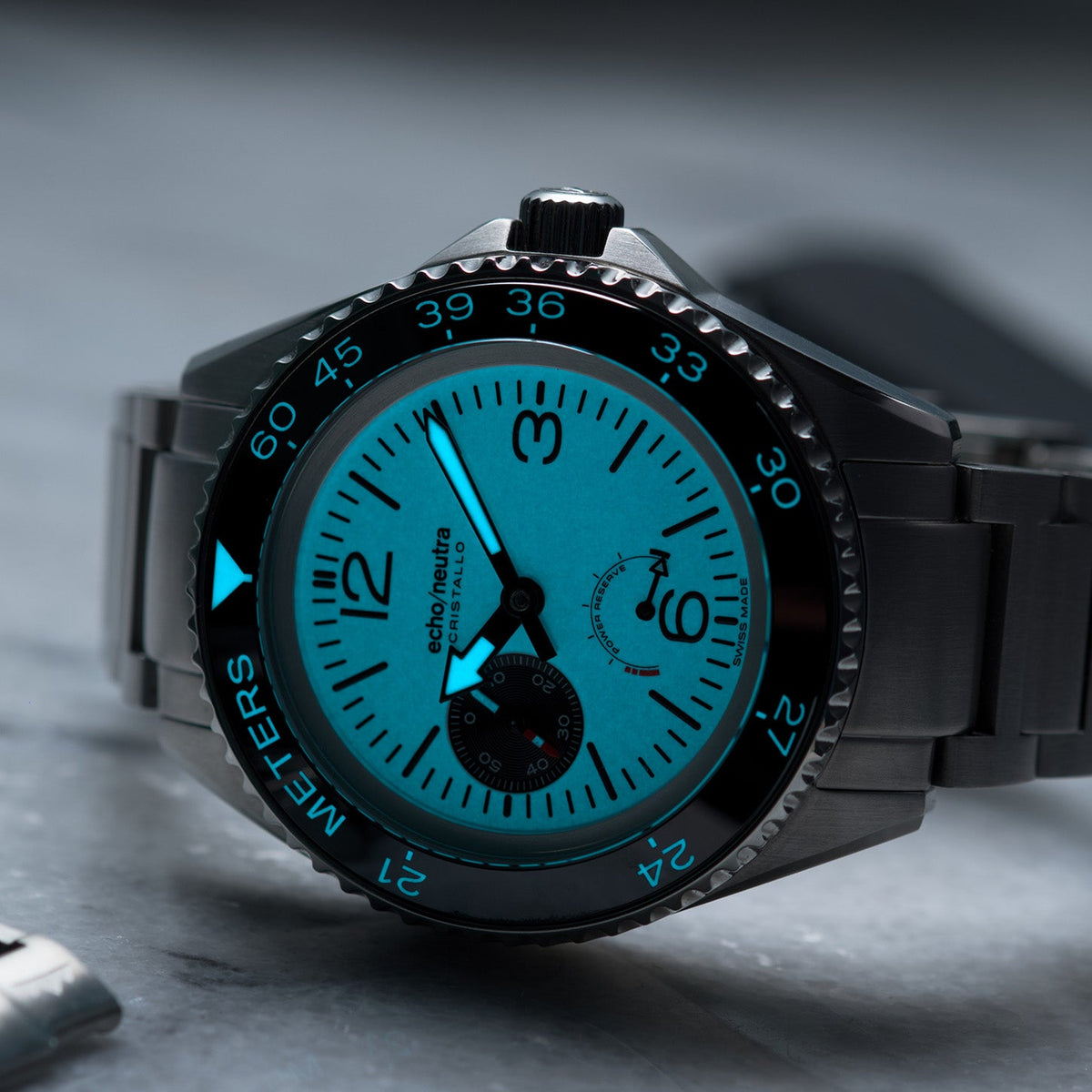 CRISTALLO Diver Professionale Bianco - Bracciale in acciaio 316L