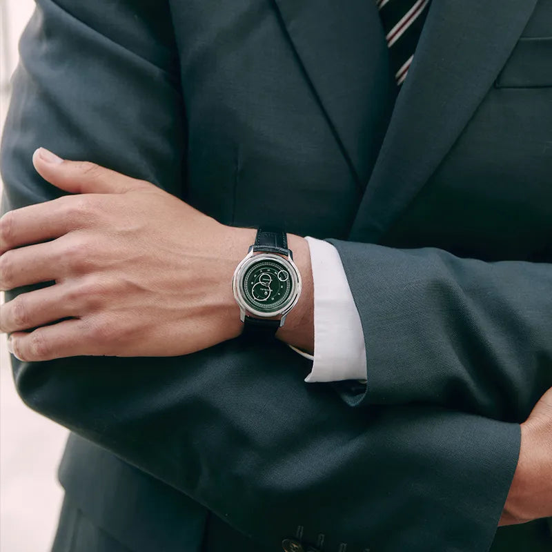 La Pièce n°1 - Olive Green - Leather strap - Caiman Black
