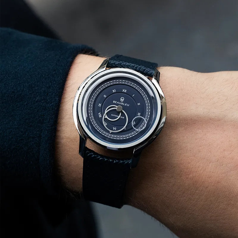 La Pièce n°1 - Empire Blue - Leather strap - Caiman Black