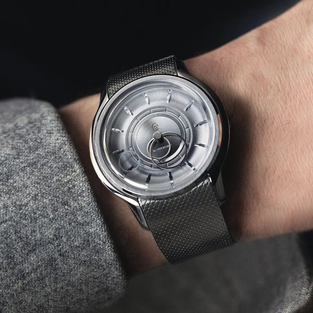 La Pièce n°2 - Silver - Leather strap - Caiman Blue