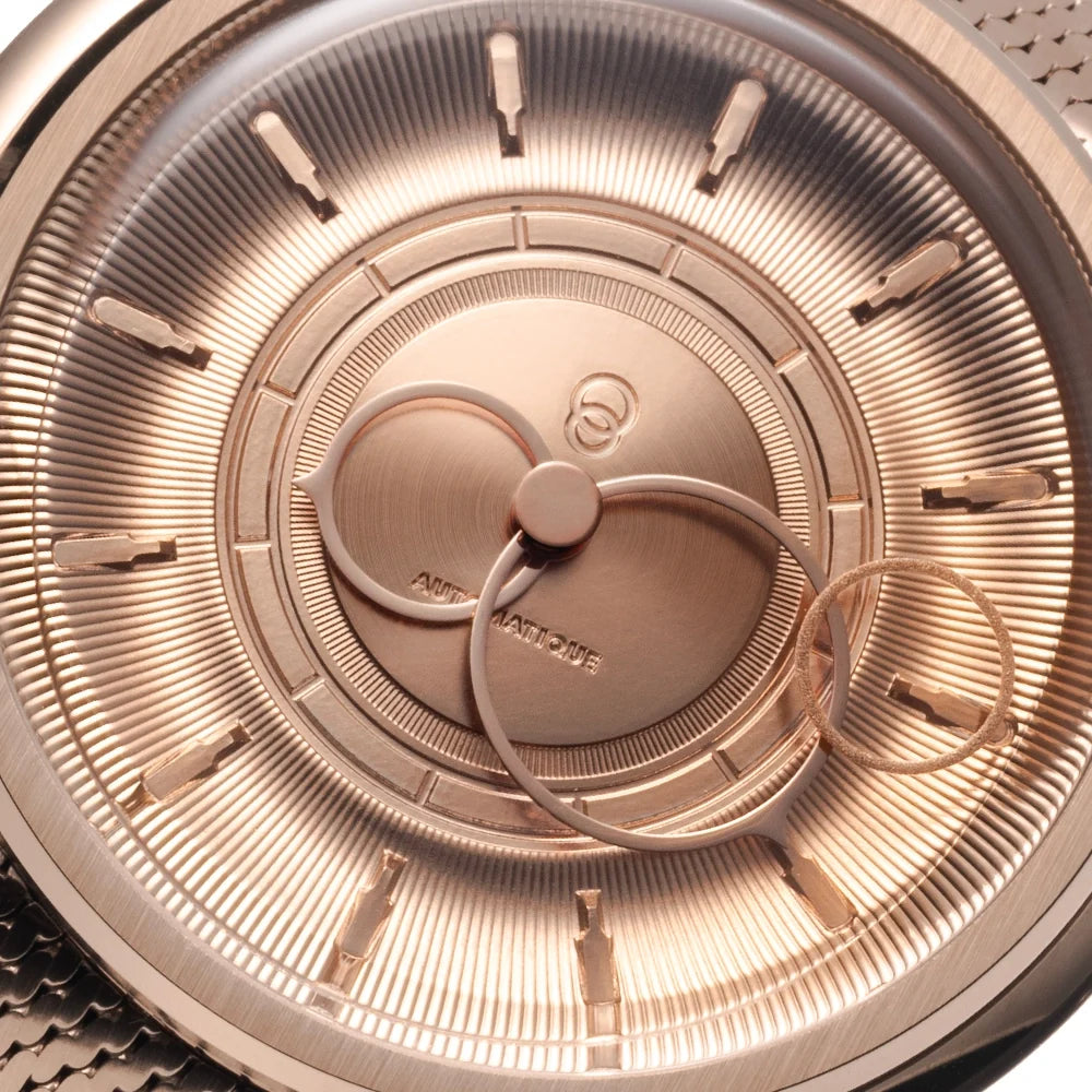 La Pièce n°2 - Rose Gold - Leather strap - Grained Black