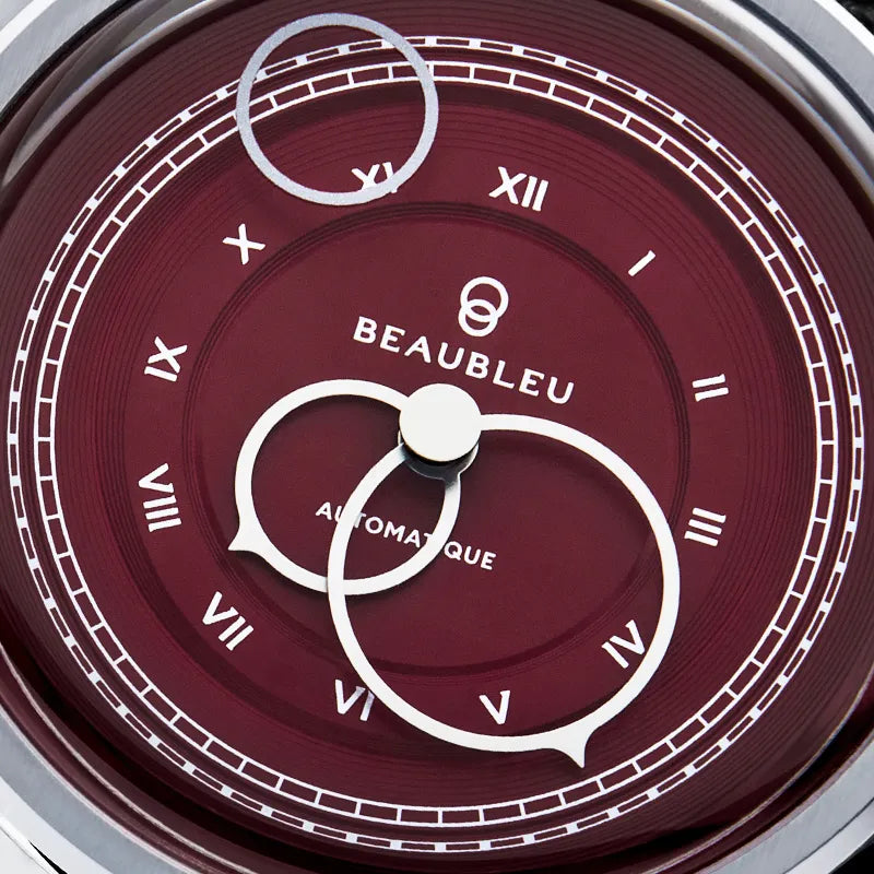 La Pièce n°1 - Burgundy - Leather strap - Grained Black