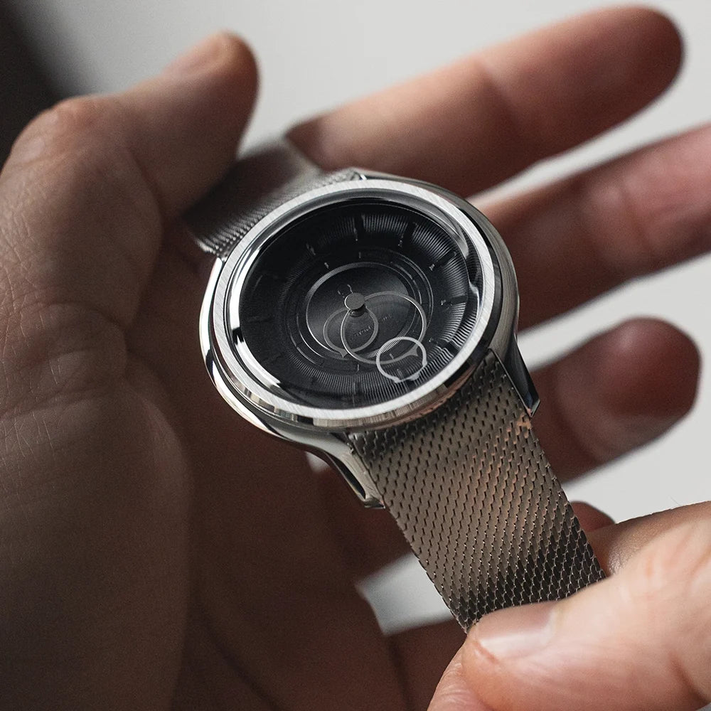 La Pièce n°2 - Black - Leather strap - Caiman Black
