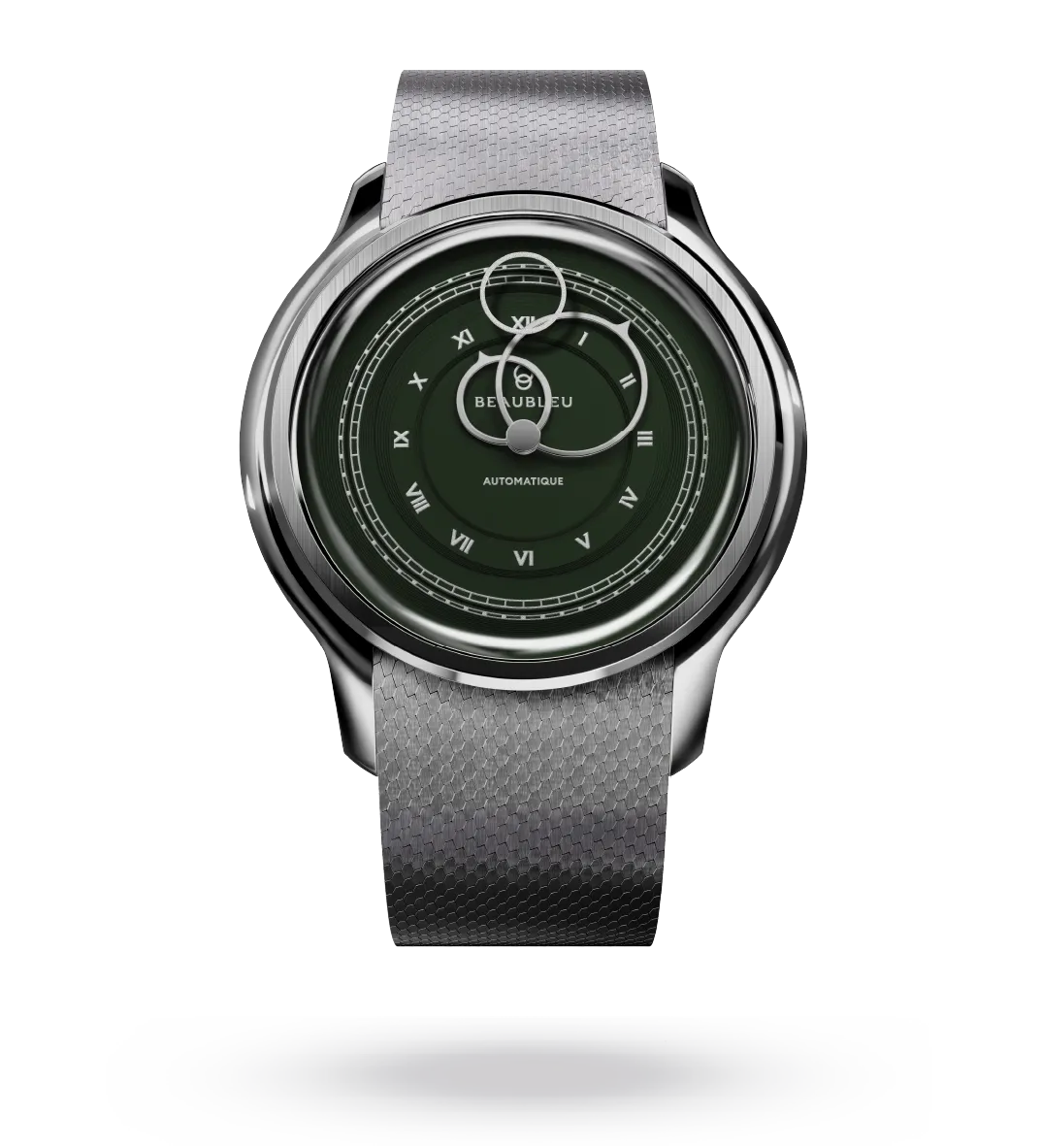 La Pièce n°1 - Olive Green - Leather strap - Grained Black