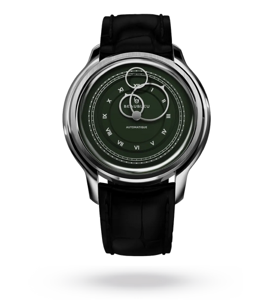 La Pièce n°1 - Olive Green - Leather strap - Caiman Black