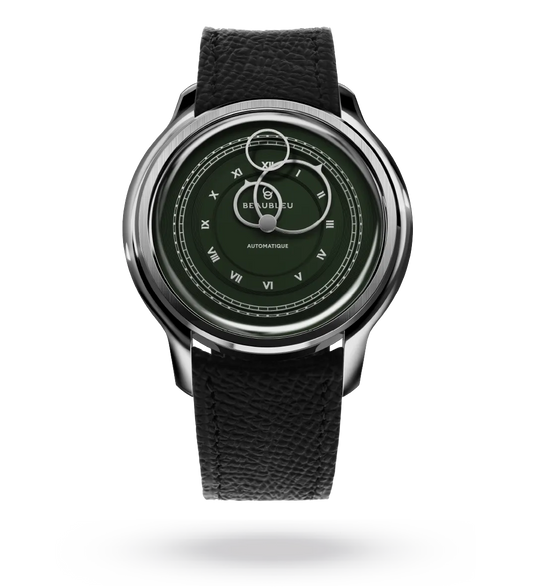 La Pièce n°1 - Olive Green - Leather strap - Grained Black