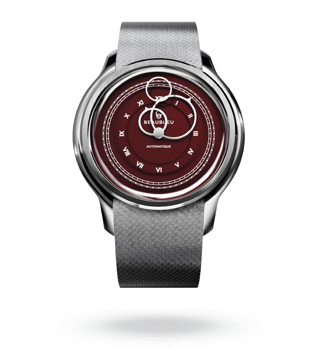 La Pièce n°1 - Burgundy - Leather strap - Grained Black