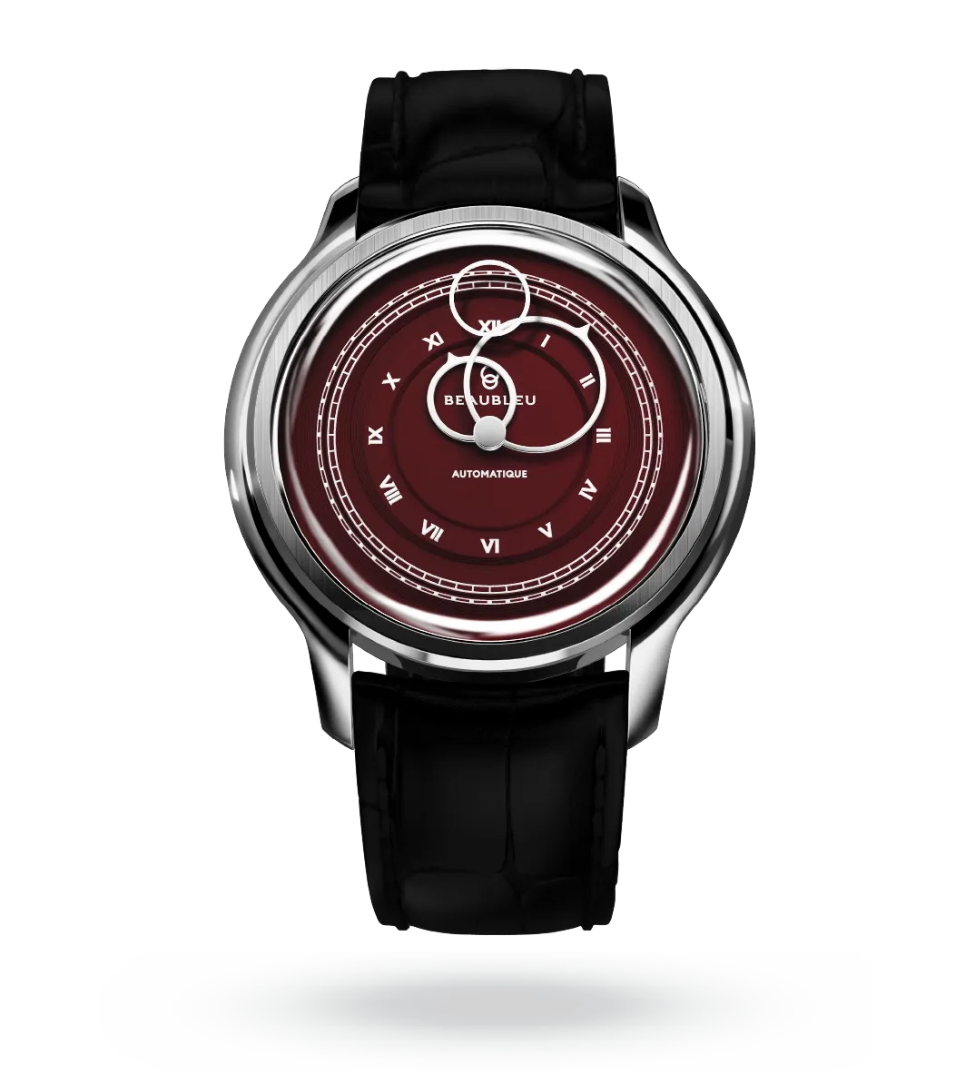 La Pièce n°1 - Burgundy - Leather strap - Grained Black