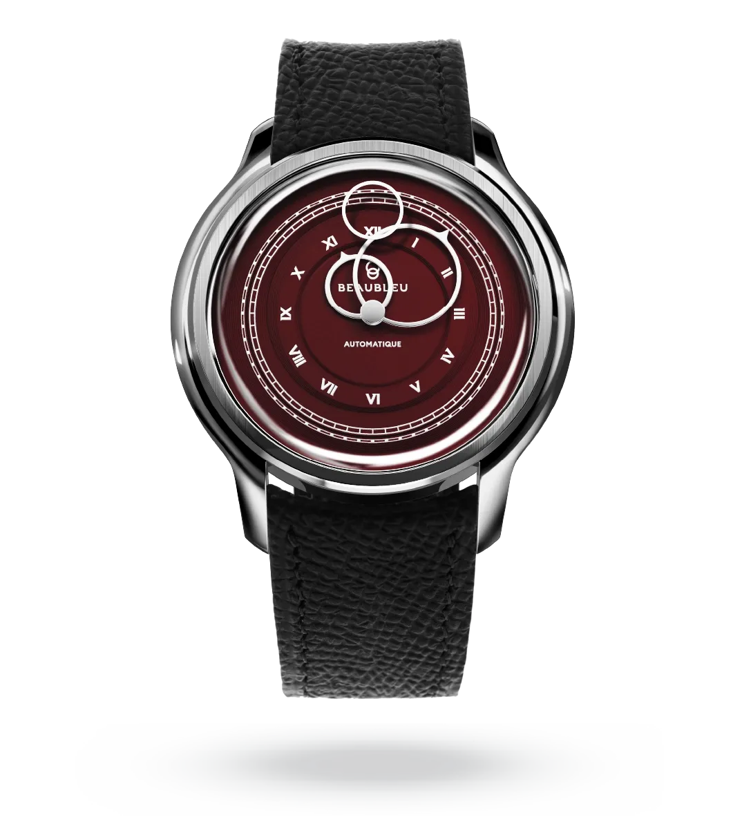 La Pièce n°1 - Burgundy - Leather strap - Grained Black