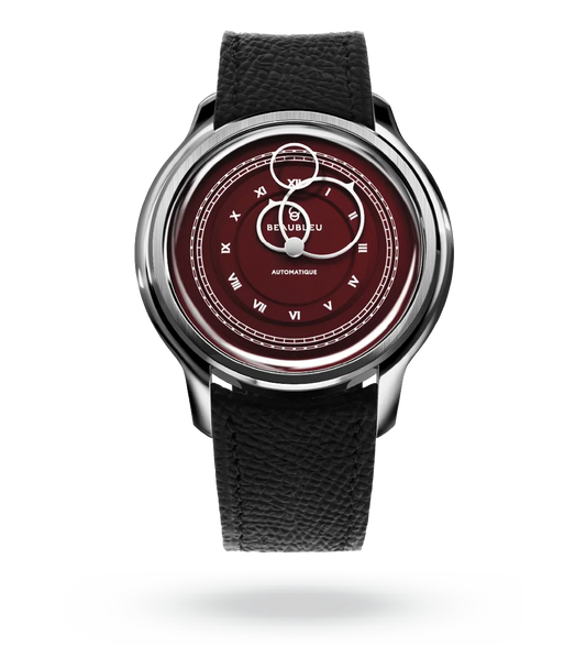 La Pièce n°1 - Burgundy - Leather strap - Grained Black