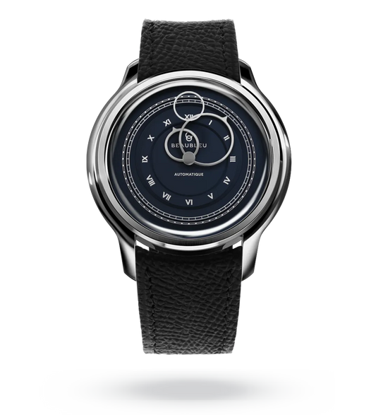 La Pièce n°1 - Empire Blue - Leather strap - Grained Black