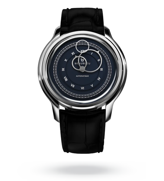La Pièce n°1 - Empire Blue - Leather strap - Caiman Black