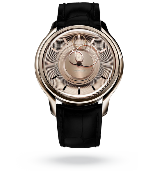 La Pièce n°2 - Rose Gold - Leather strap - Caiman Black