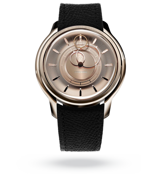 La Pièce n°2 - Rose Gold - Leather strap - Grained Black