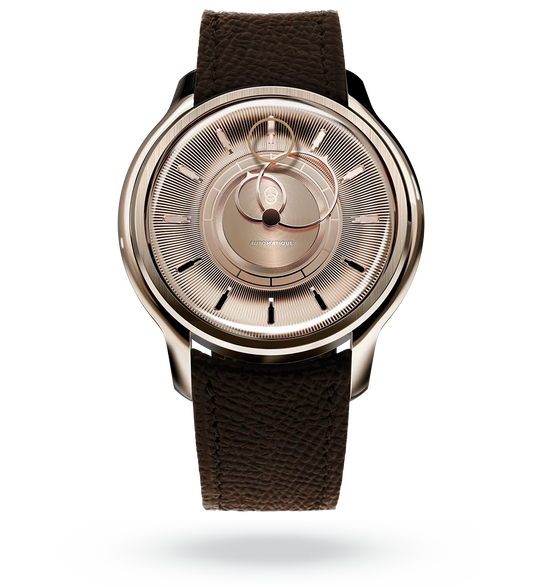La Pièce n°2 - Rose Gold - Leather strap - Grained Brown