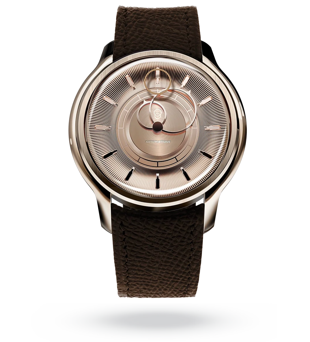 La Pièce n°2 - Rose Gold - Leather strap - Grained Black