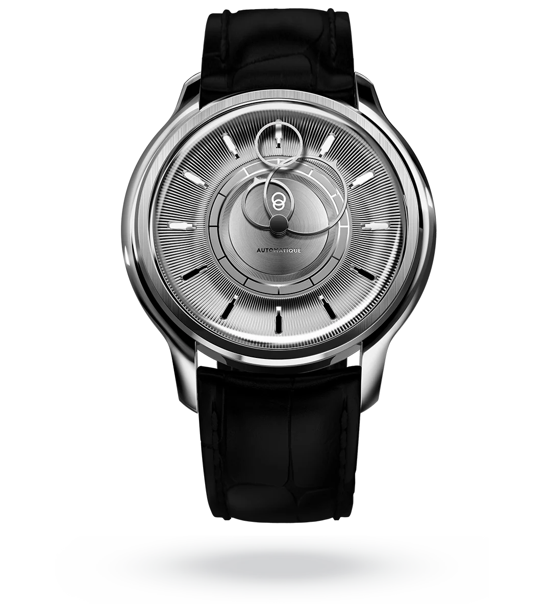 La Pièce n°2 - Silver - Leather strap - Grained Blue