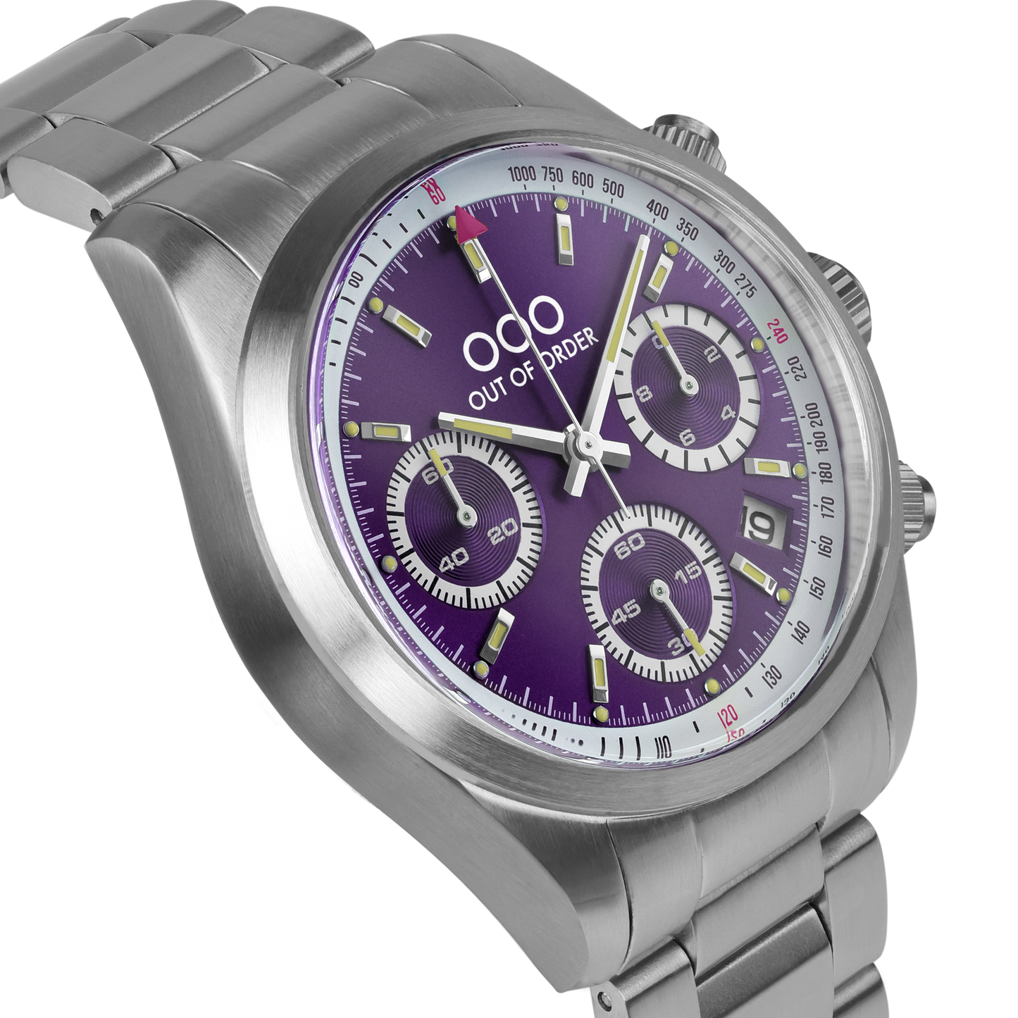 PURPLE SPORTY CRONOGRAFO - STAINLESS STEEL - ULTRA BRUSHED